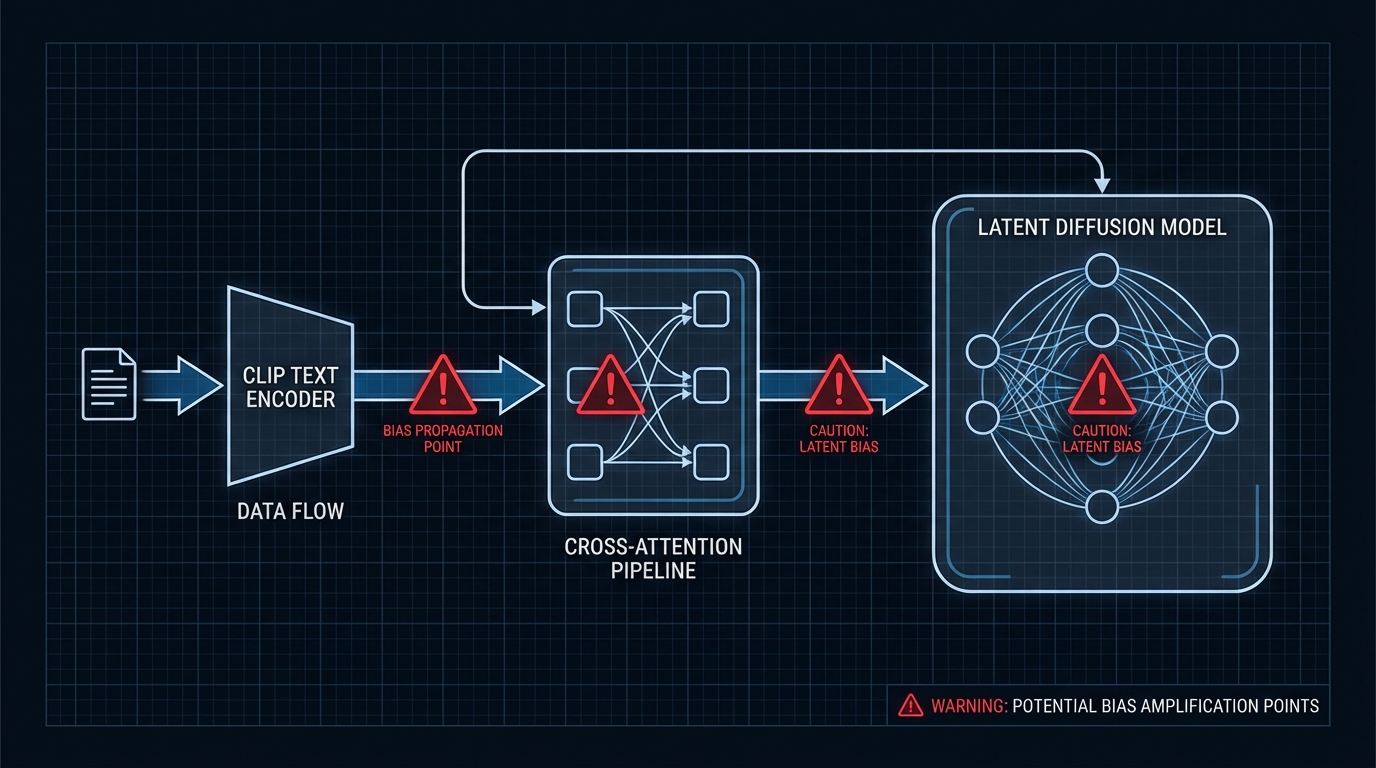 CLIP 인코더가 LDM에 '편향'을 배달합니다: 파이프라인 성능 숫자의 상류를 추적하다