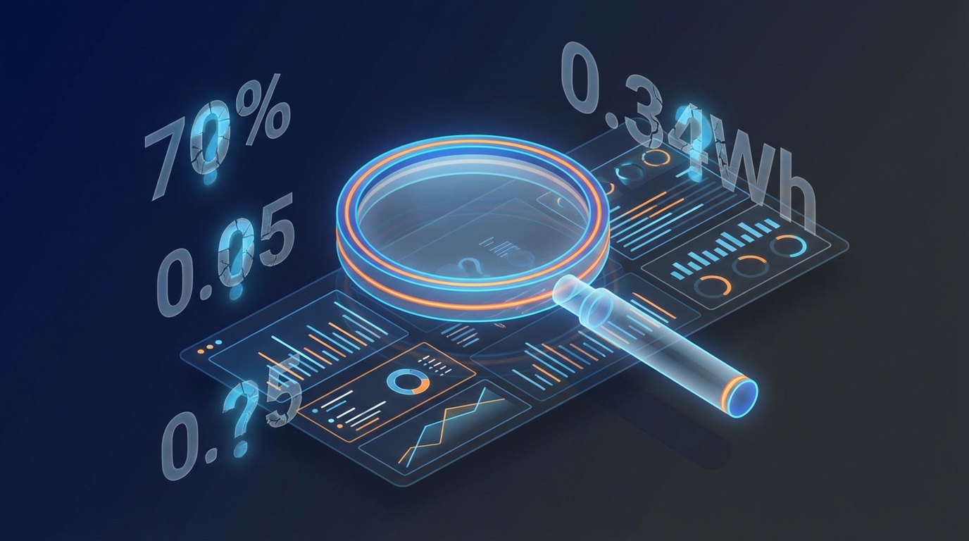70% 복제율, 0.34Wh, 마진 0.05—AI 성능 숫자, 근거를 뜯어봅니다