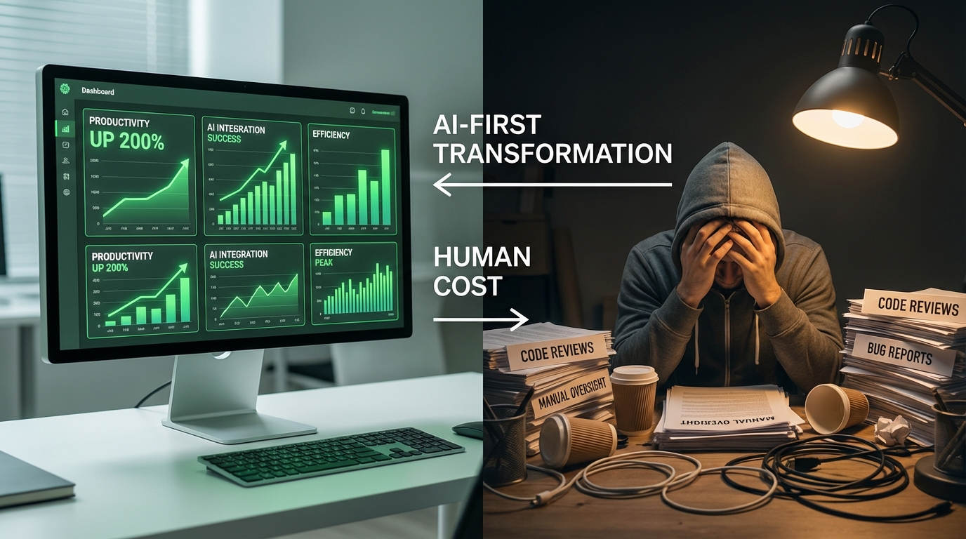 생산성 지표는 녹색인데 팀은 타고 있다: AI-First 전환의 숨겨진 비용