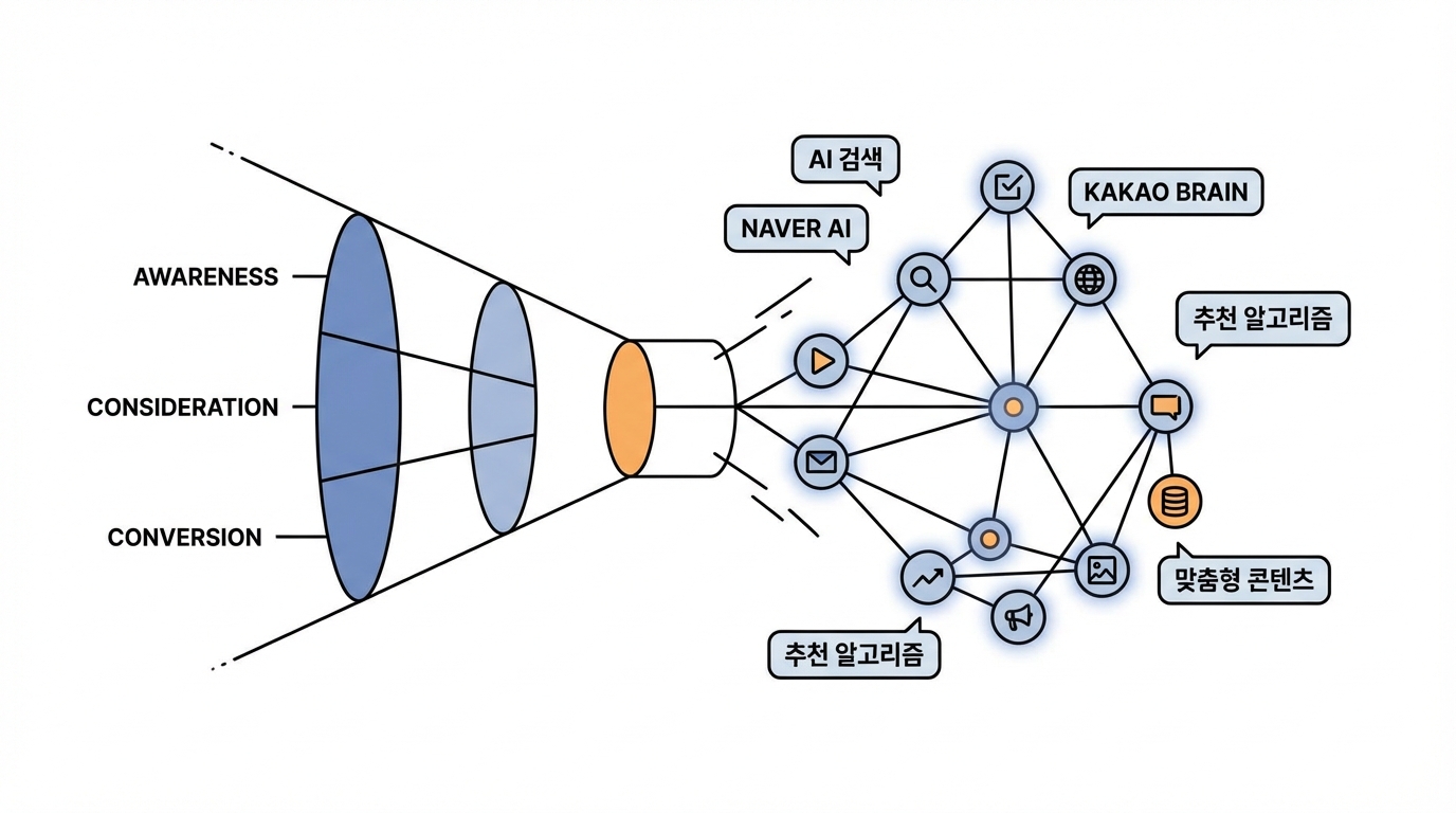 AI 시대 퍼널 재설계: 클릭이 사라질수록 ‘브랜드 언급’이 상단을 연다