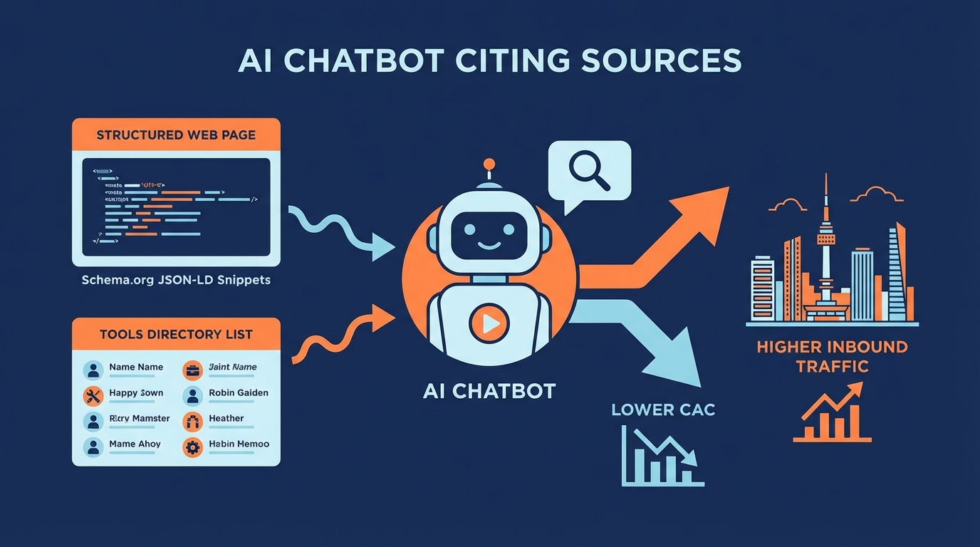 AI가 ‘인용’하면 CAC가 떨어진다: Schema.org와 디렉토리 유통의 실전 조합
