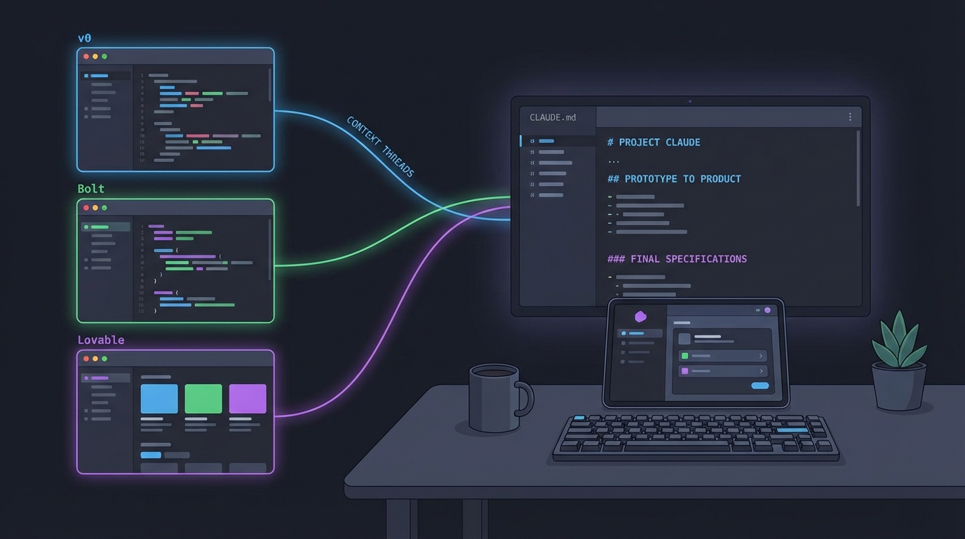 AI 앱 빌더 선택부터 CLAUDE.md까지: 프로토타입을 제품으로 키우는 3단계 워크플로우