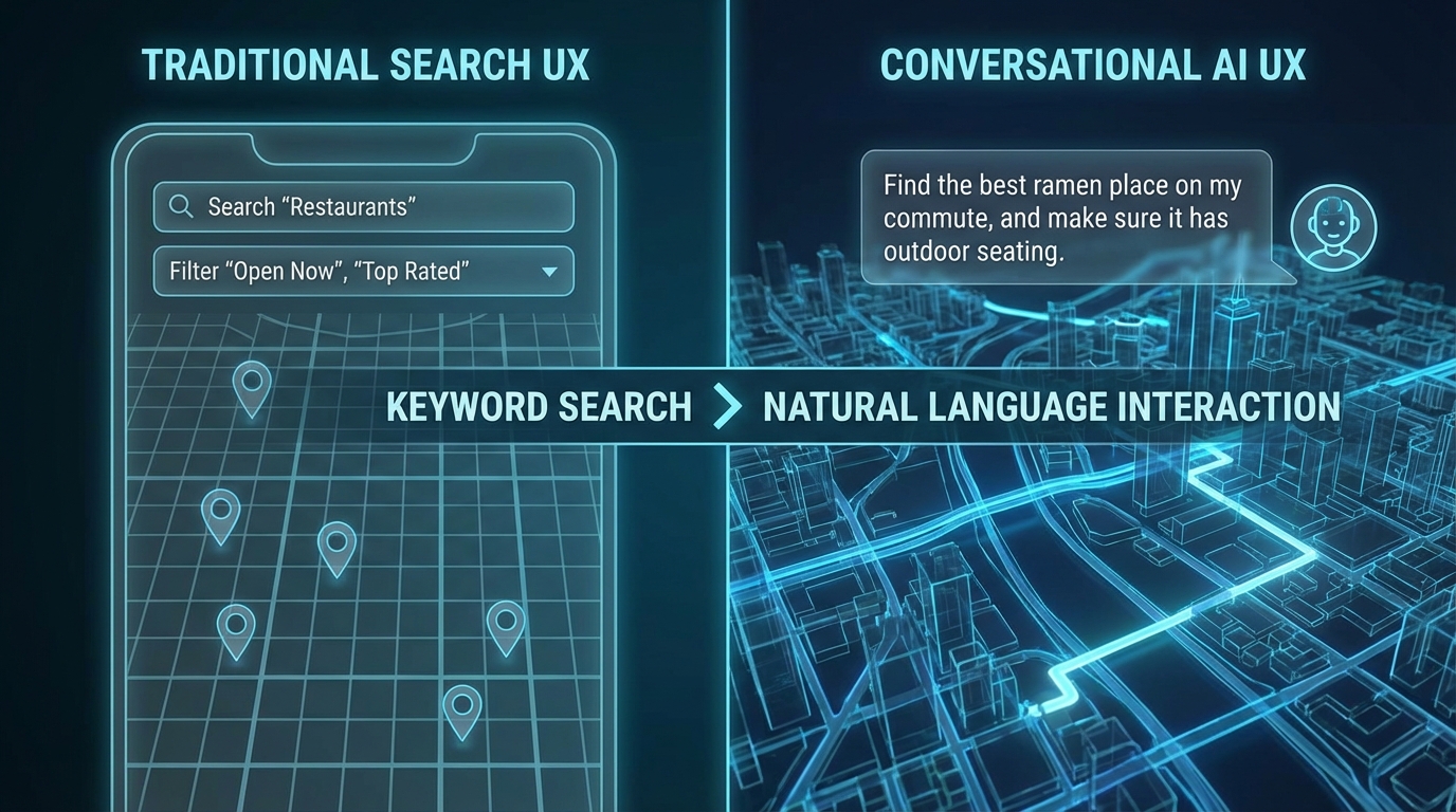 AI가 UI의 '입구'를 바꾸고 있다: Google Maps가 증명한 대화형 UX의 전환점
