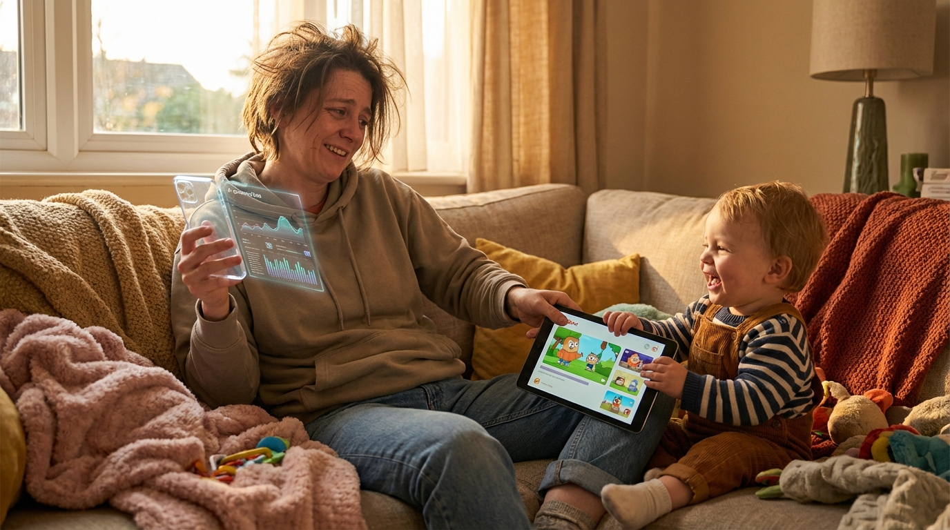 회사선 'AI 칼퇴' 눈치게임, 집에선 '유튜브' 전쟁... K-워킹패런트의 우당탕탕 디지털 생존기